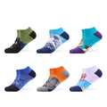 SANZETTI 6-12 Pairs/Lot Men's Ankle Socks Casual Novelty Colorful Summer Happy Combed Cotton Short Socks Plaid Dress Boat Socks