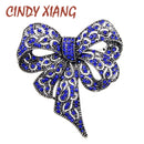 CINDY XIANG Black Color Rhinestone Bow Brooches for Women Large Bowknot Brooch Pin Vintage Fashion Jewelry Winter Accessories