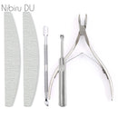 Nail Art Exfoliating Tools Set Nail File Cuticle Nipper Tool Spoon Pusher Remover Cutter Clipper Trimmer Scissors Manicure Tool