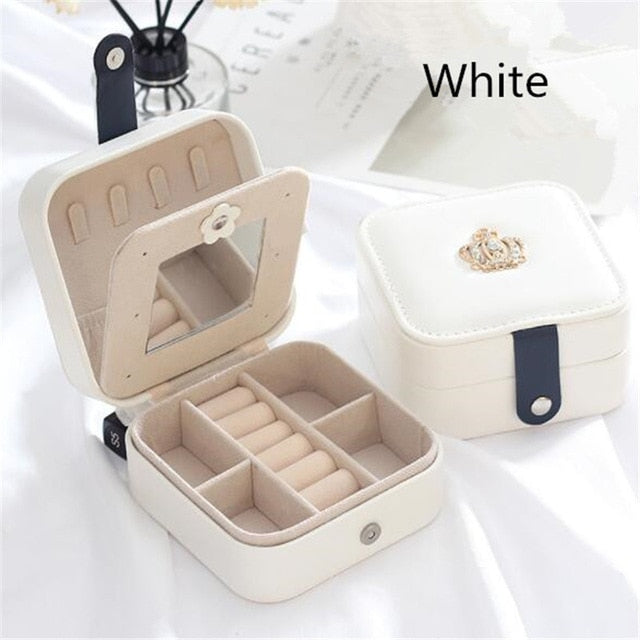 WE New High Capacity Leather Jewelry Box Travel Jewelry Organizer Multifunction Necklace Earring Ring Storage Box Women Gifts