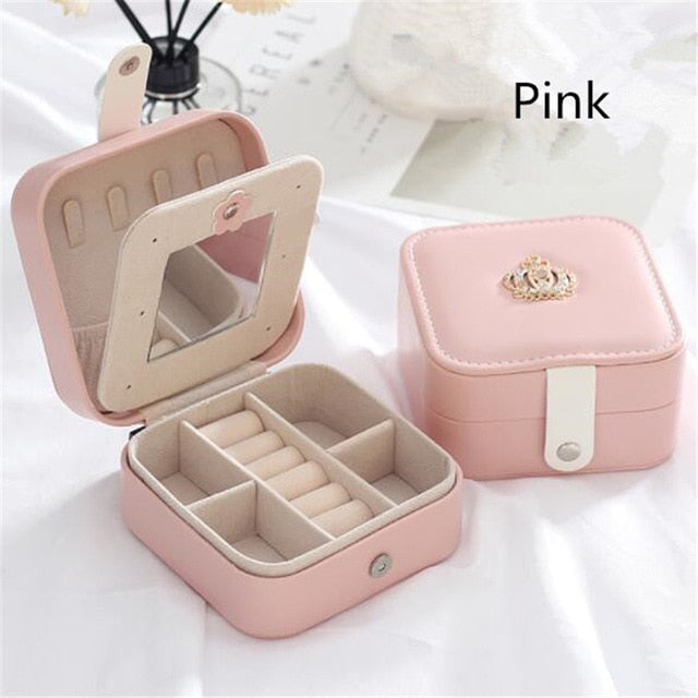 WE New High Capacity Leather Jewelry Box Travel Jewelry Organizer Multifunction Necklace Earring Ring Storage Box Women Gifts