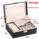 WE New High Capacity Leather Jewelry Box Travel Jewelry Organizer Multifunction Necklace Earring Ring Storage Box Women Gifts
