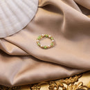 AOMU 2020 Fashion Crystal Beaded Rings Cute Minimalist Coloful Beads Geometric Stacked Fine Rings for Women Party Gift Jewelry