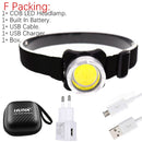 Drop Shipping USB Rechargeable Headlamp Mini Portable Headlight torch Head lamp flashlight Have battery Red / white LED headlamp