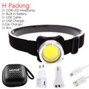 Drop Shipping USB Rechargeable Headlamp Mini Portable Headlight torch Head lamp flashlight Have battery Red / white LED headlamp