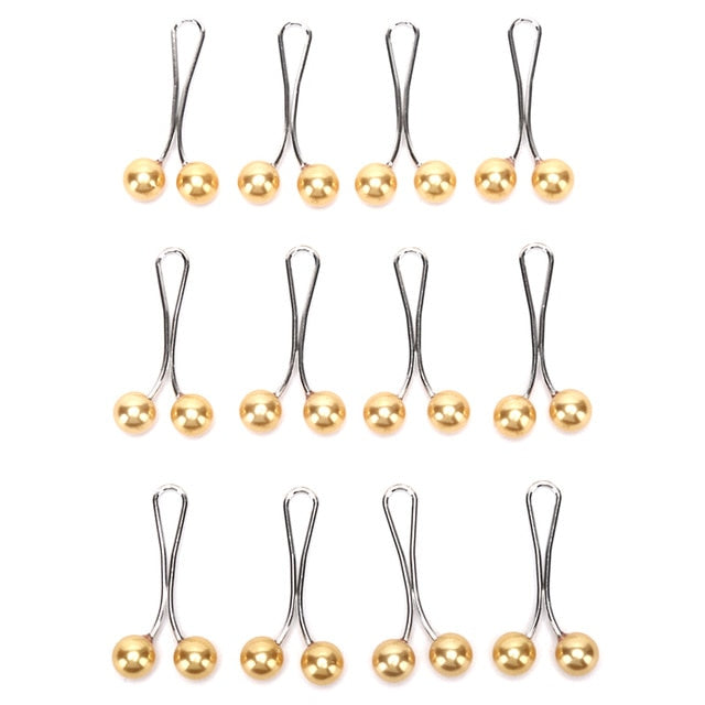 12pcs Pearl Scarf Brooch Pin Headscarf Shawl Scarf Lady Muslim Scarf Hijab Clips Pin Fixed Straps Anti Slip Brooch