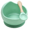 22colors!!1set Silicone Baby Feeding Bowl Set Baby Learning Dishes Suction Bowl Set Wood Spoon Non-Slip