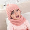 Multicolor hat and scarf for children solid acrylic kids hat with a scarf knit girls boy hats scarves set winter accessories