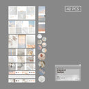 Mr.paper 4 Designs 40Pcs/lot Vintage Sights Simple Stripe Pocket Tape Deco Stickers Scrapbooking Bullet Journal Deco Stickers