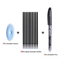 Erasable Pen Set 0.5mm Blue Black Color Ink Writing Gel Pens Refills Rods Washable Handle for School Office Stationery Supplies