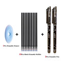 Erasable Pen Set 0.5mm Blue Black Color Ink Writing Gel Pens Refills Rods Washable Handle for School Office Stationery Supplies