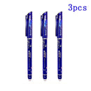 Erasable Pen Set 0.5mm Blue Black Color Ink Writing Gel Pens Refills Rods Washable Handle for School Office Stationery Supplies