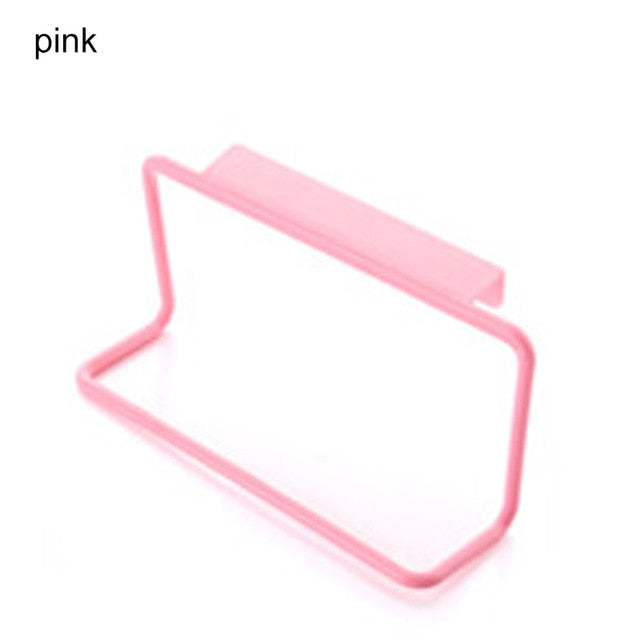 1Pcs Plastic Hanging Holder Towel Rack Multifunction Cupboard Cabinet Door Back Kitchen Accessories Home Storage Organizer