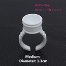 100pcs / Set Glue Rings Cups Disposable Eyelash Extension Glue Tattoo Ink Holder S / M /L Grafting Lash Tool Accessories