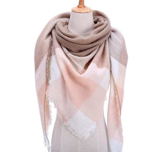 Designer 2020 knitted spring winter women scarf plaid warm cashmere scarves shawls luxury brand neck bandana  pashmina lady wrap