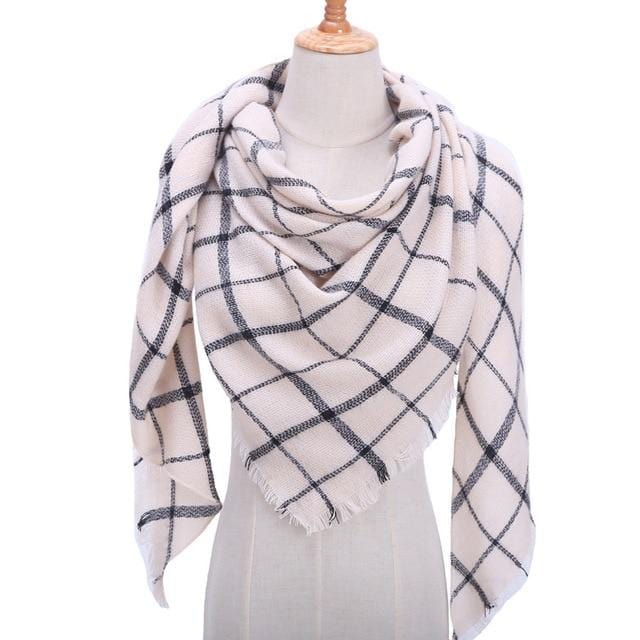 Designer 2020 knitted spring winter women scarf plaid warm cashmere scarves shawls luxury brand neck bandana  pashmina lady wrap
