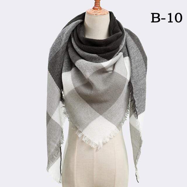 Designer 2020 knitted spring winter women scarf plaid warm cashmere scarves shawls luxury brand neck bandana  pashmina lady wrap