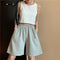Harajuku Elastic High Waist Moon Embroidered Shorts Women Loose Sport Summer BF Casual Running Shorts Women Biker Baggy Short