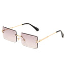 Fashion Square Rimless Sunglasses New Women Small Sun glasses Shades Luxury Brand Metal Sunglass UV400 Eyewear