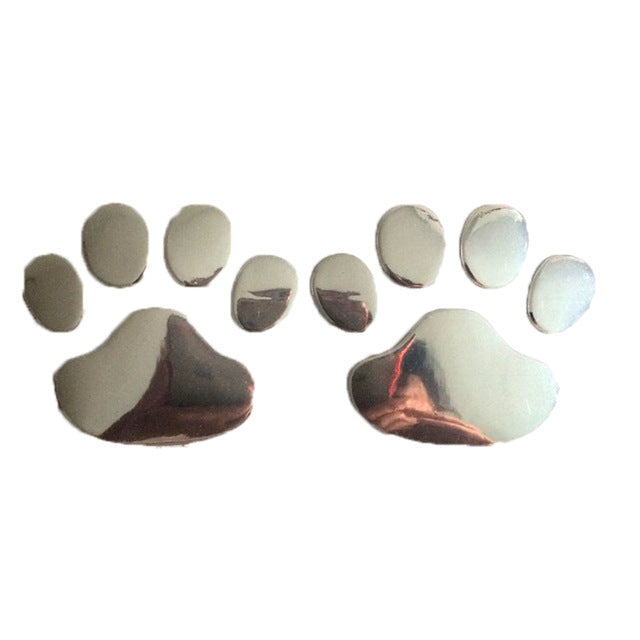 2PCS Car Sticker Cool Design Paw 3D Animal Dog Cat Bear Foot Prints Footprint Decal Car Stickers Silver Gold Auto Accessories