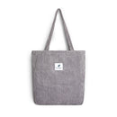 Women Corduroy Shopping Bag Female Canvas Cloth Shoulder Bag Environmental Storage Handbag Reusable Foldable Eco Grocery Totes