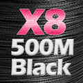 JOSBY 8 Strand Japan Super Strong PE Braided Fishing Line Multifilament Fishing Line 500m Braid Thread Black 8 Braid 18LBS-85LBS