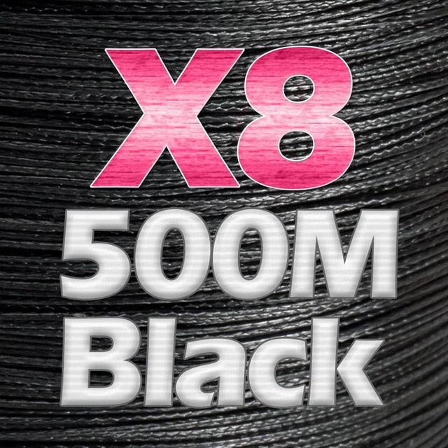 JOSBY 8 Strand Japan Super Strong PE Braided Fishing Line Multifilament Fishing Line 500m Braid Thread Black 8 Braid 18LBS-85LBS