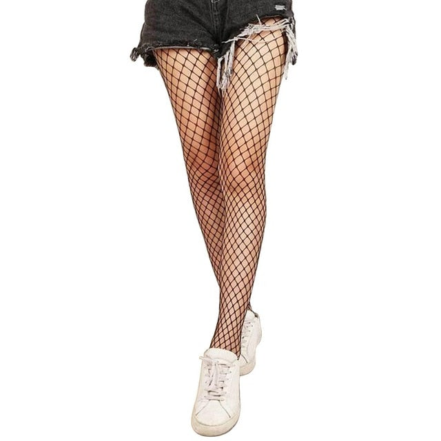 Female Fishnet Stockings Pantyhose Hollow Out Sexy Black Women Calcetines Party Hosiery Sexy Mesh Club Tights Panty Stocking