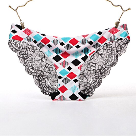 Sexy Women's Panties Seamless Lingerie Transparent Lace Bikini Briefs Plus size Lady Girl Underwear Cotton Fabric Intimates Top