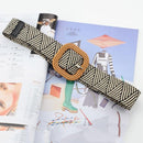 Vintage Boho Braided Waist Belt Summer Solid Female Belt Round Wooden Smooth Buckle Fake Straw Wide Belts For Women Hot Sale