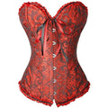 Sapubonv corsets and bustiers shapewear lingerie overbust corset plus size brocade women sexy corset vintage 6xl red black green