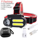 Portable Mini  XPE+2* COB LED Headlamp Work Light Waterproof Headlight Use 18650 Battery for Night Lighting Flashlight head lamp