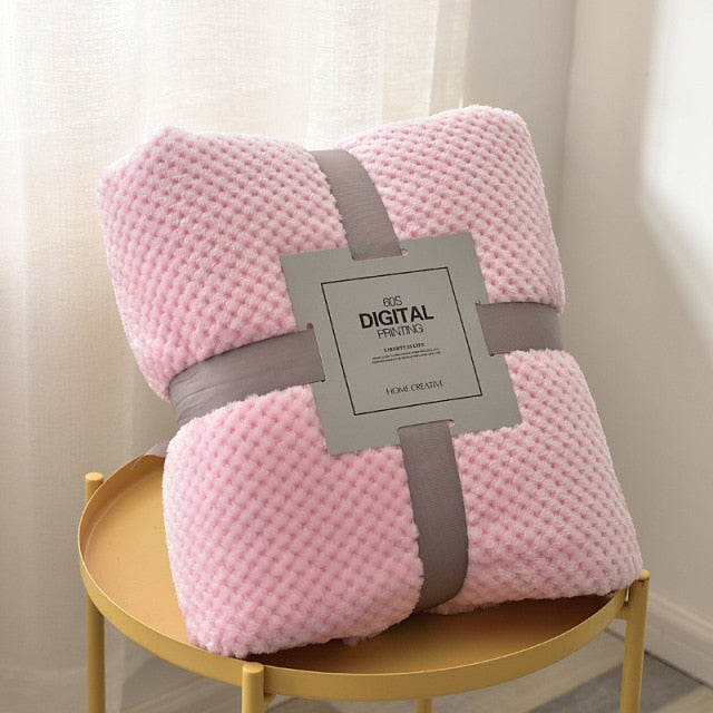 Home Textile polar microfiber blanket cover the bed 200x230cm large thick fleece sofa blanket pink small blanket for kids