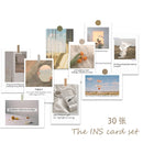 Korean Ins Photo Decoration Card Set 30 Sheets Art Photography Props Collocation Postcard Diy Room Wall Sticker Colour Printing