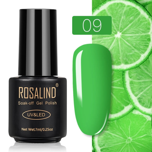 ROSALIND Gel Nail Polish Nail Art Vernis Semi Permanant UV Primer Manicure 7ML Top Coat Primer Gel Lak Hybrid Nail Polishes