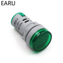 DIY Mini Digital Voltmeter 22mm Round AC 12-500V Volt Voltage Tester Meter Monitor Power LED Indicator Pilot Lamp Light Display