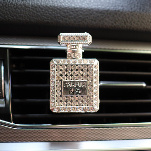 Diamond Perfume Bottle Decor For Car Air Vent Clip Air Freshener In Auto Interior Decoration Car Aroma Diffuser Car Accessories