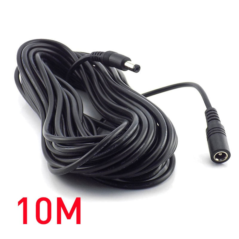 10m 5m 3M 2m 1m 5.5 x 2.1mm DC Power connector Jack Adapter lead cord 12v cable DC female Male extension external Plug