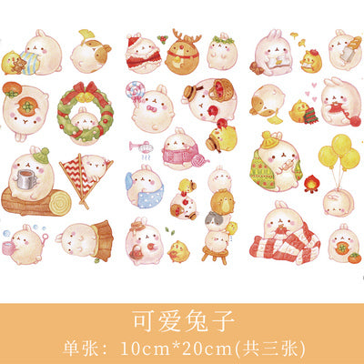 3pcs/set  2019NEW Cartoon Flowers Leaves Sticker  DIY Diary Decor Stickers Scrapbook cute Stationery journal Supplies