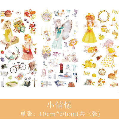 3pcs/set  2019NEW Cartoon Flowers Leaves Sticker  DIY Diary Decor Stickers Scrapbook cute Stationery journal Supplies