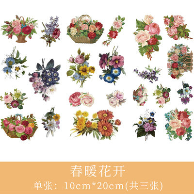 3pcs/set  2019NEW Cartoon Flowers Leaves Sticker  DIY Diary Decor Stickers Scrapbook cute Stationery journal Supplies