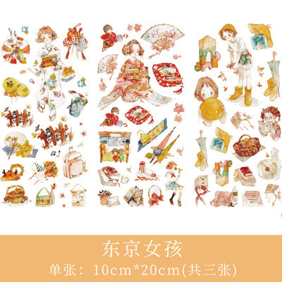 3pcs/set  2019NEW Cartoon Flowers Leaves Sticker  DIY Diary Decor Stickers Scrapbook cute Stationery journal Supplies