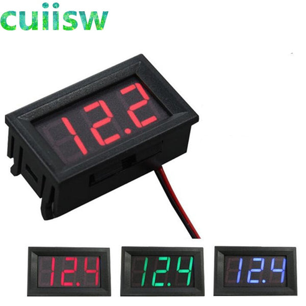 Digital Voltmeter DC 4.5V to 30V Digital Voltmeter Voltage Panel Meter Red/Blue/Green For 6V 12V Electromobile Motorcycle Car