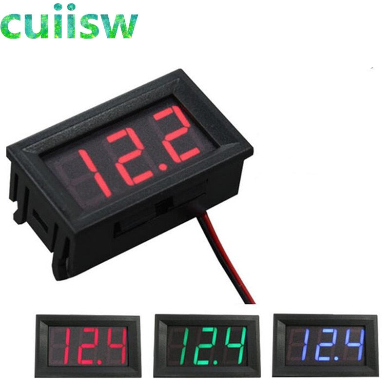 Digital Voltmeter DC 4.5V to 30V Digital Voltmeter Voltage Panel Meter Red/Blue/Green For 6V 12V Electromobile Motorcycle Car
