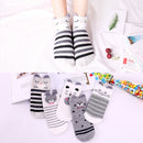 5 Pairs Lot Cotton Women Socks Female Casual Boat 3D Pack Cartoon Harajuku Unicron Cat Cute Invisiable Funny Girl Ankle Sock Set
