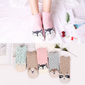 5 Pairs Lot Cotton Women Socks Female Casual Boat 3D Pack Cartoon Harajuku Unicron Cat Cute Invisiable Funny Girl Ankle Sock Set
