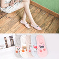 5 Pairs Lot Cotton Women Socks Female Casual Boat 3D Pack Cartoon Harajuku Unicron Cat Cute Invisiable Funny Girl Ankle Sock Set