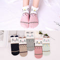 5 Pairs Lot Cotton Women Socks Female Casual Boat 3D Pack Cartoon Harajuku Unicron Cat Cute Invisiable Funny Girl Ankle Sock Set