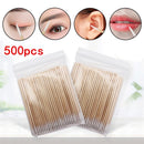 500pcs Wooden Cotton Swabs Stick for Ears Cleaning Eyebrow Lips Eyeliner Tattoo Makeup Cosmetics Tools Jewelry Clean Sticks Buds