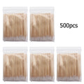 500pcs Wooden Cotton Swabs Stick for Ears Cleaning Eyebrow Lips Eyeliner Tattoo Makeup Cosmetics Tools Jewelry Clean Sticks Buds